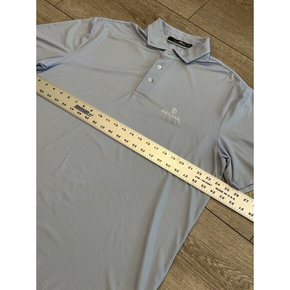 RLX Ralph Lauren Golf Polo Mens Size Large Blue Polka Dots All Over Pattern - Picture 4 of 6